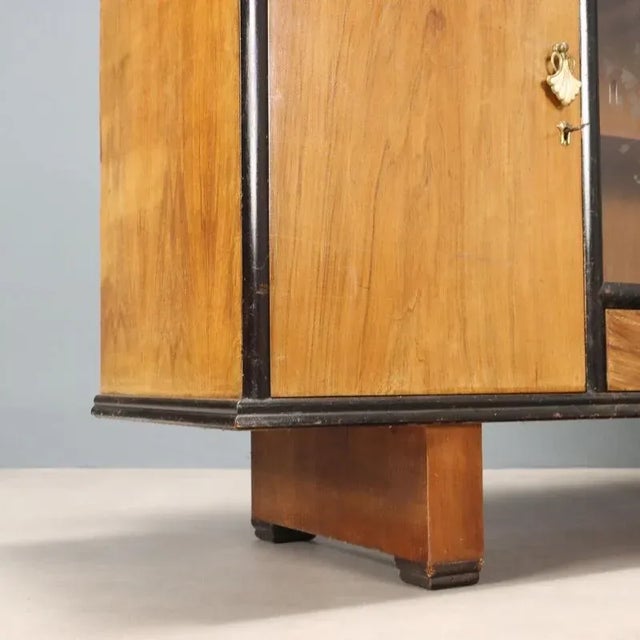 Vintage Walnut Veneer Sideboard with Mirror, Italy, 1960s For Sale - Image 9 of 12