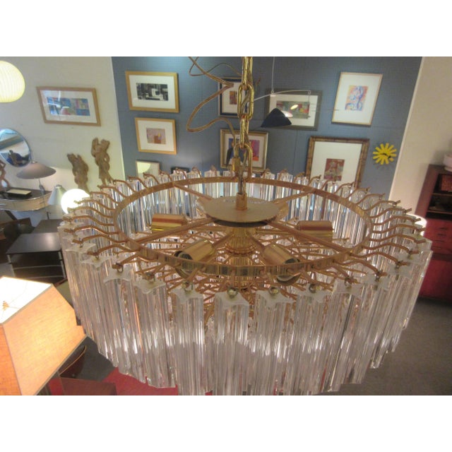 Mid-Century Modern Large Seven-Tiered Venini Chandelier For Sale - Image 3 of 7
