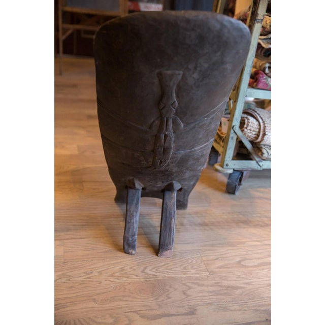 Tribal Vintage Carved African Wooden Slot Chair For Sale - Image 3 of 13