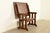 Stickley Style Antique Mission Oak Arts & Crafts Metamorphic Library Table Monk's Chair | Newly Refinished For Sale - Image 10 of 15