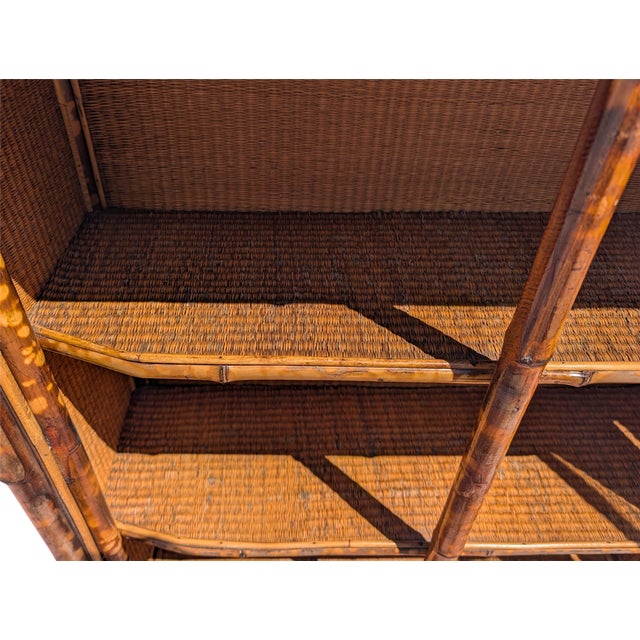 Beige Vintage Bamboo Display Cabinet, 1880 For Sale - Image 8 of 10