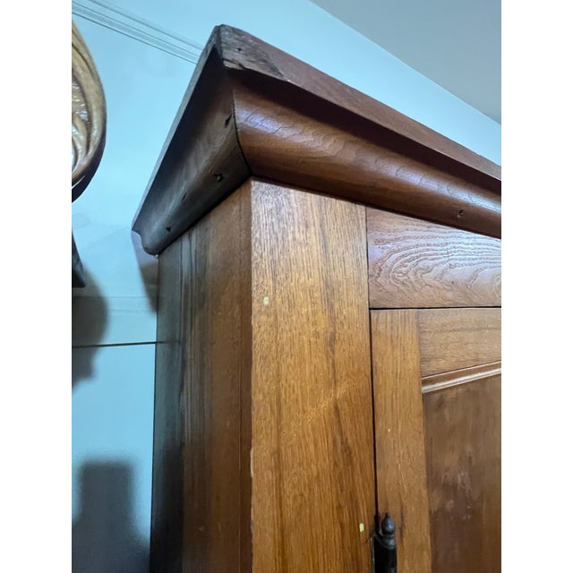 Antique Oak 2 Door Armoire Cabinet Pantry Late 1800's For Sale - Image 6 of 11