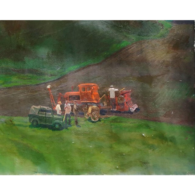 1980s Socialist Realism Oil Painting, 1985 For Sale - Image 5 of 6