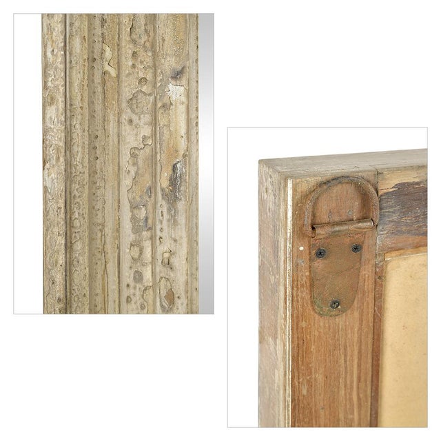 Mirror in Patinated Solid Wood For Sale - Image 4 of 5