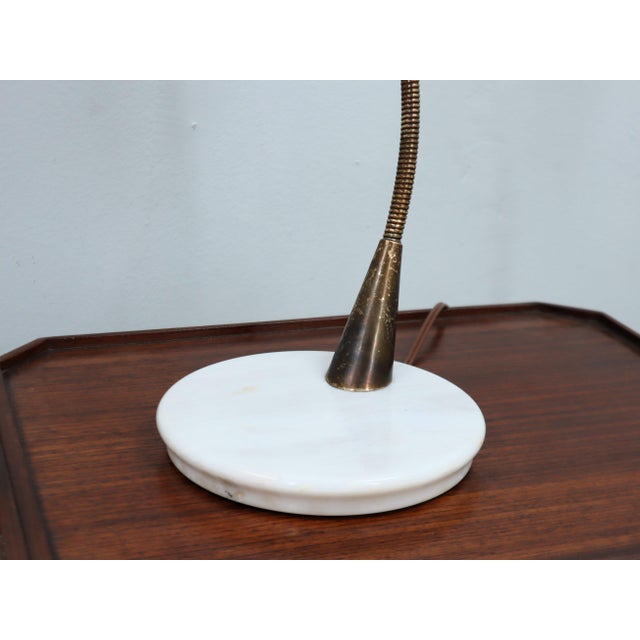 Italian Brass and Marble Table Lamp by Oscar Torlasco for Lumen, 1950s For Sale - Image 6 of 14