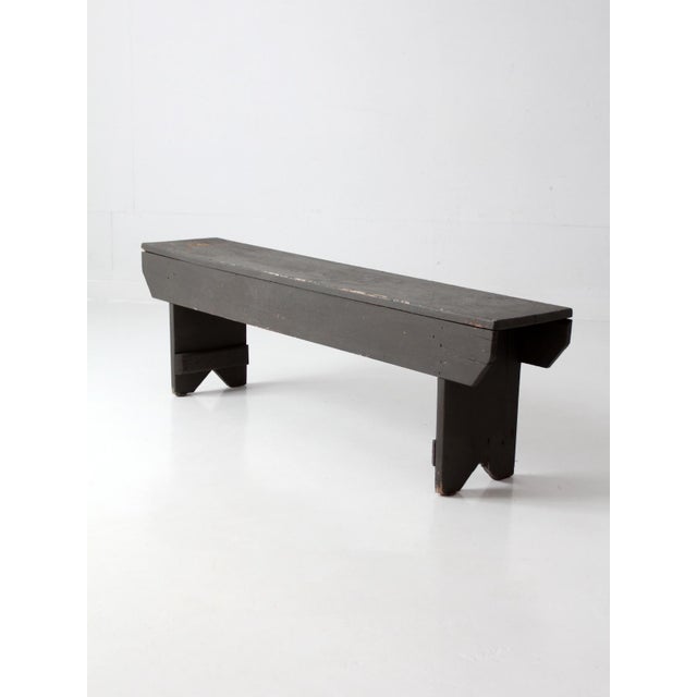 Farmhouse Antique Primitive Americana Farmhouse Bench For Sale - Image 3 of 18