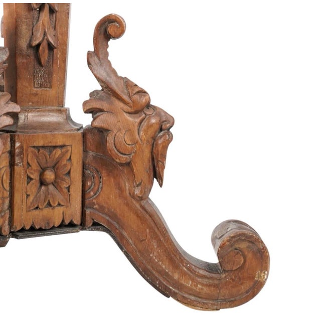 Traditional Antique Italian Renaissance Revival Cherub Wood Pedestal For Sale - Image 3 of 10