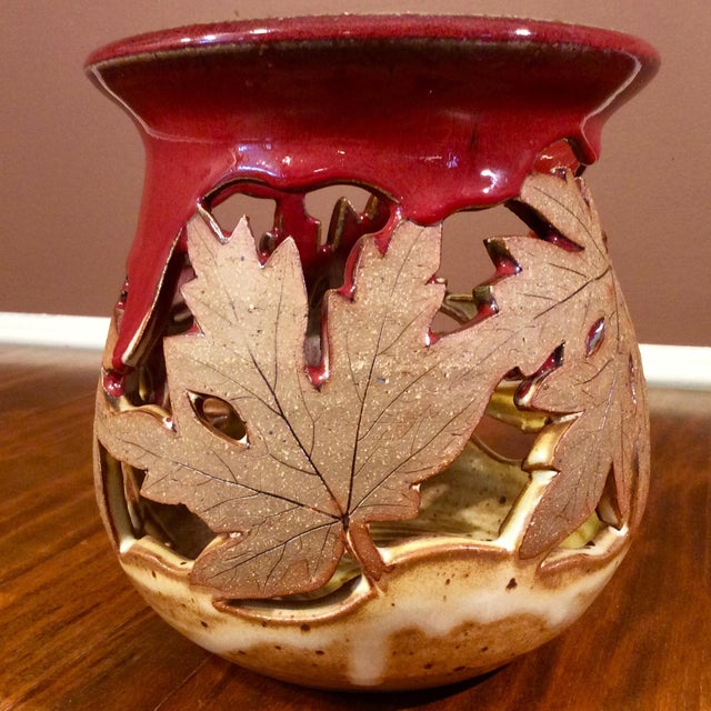 Large Alewine Art Pottery Glazed Earthenware Luminary Chairish