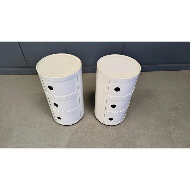Pair of vintage side cabinets designed by italian Designer Anna Castelli Ferrieri and produced by Kartell from the 1960s....
