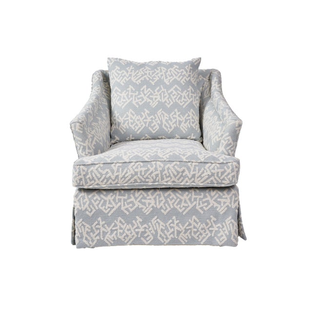 Pair of Custom Ferrick Mason Swivel Club Chairs For Sale - Image 9 of 11