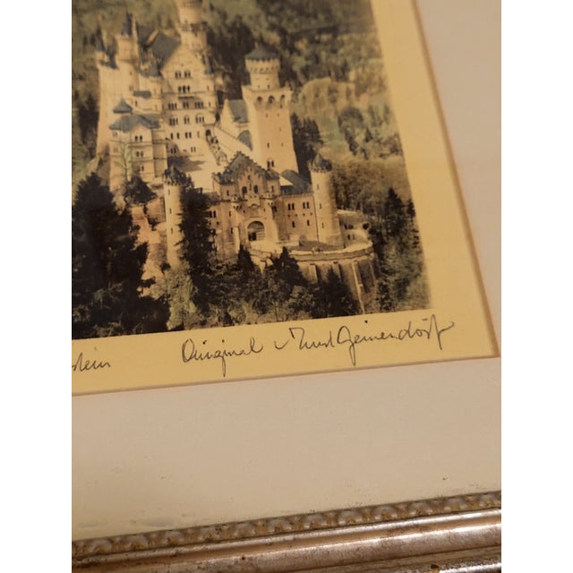 Late 19th Century Late 19th Century Ernst Geissendorfer Neuschwanstein Castle Frame Original Signed Framed For Sale - Image 5 of 12
