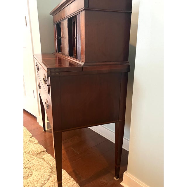 Mid 20th Century Vintage Two Piece Mahogany Tambour Desk by Kaplan for the Beacon Hill Collection For Sale In New York - Image 6 of 12