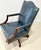 Animal Skin Hancock & Moore Blue Leather Swivel Desk Chair With Nailhead Trim For Sale - Image 7 of 11