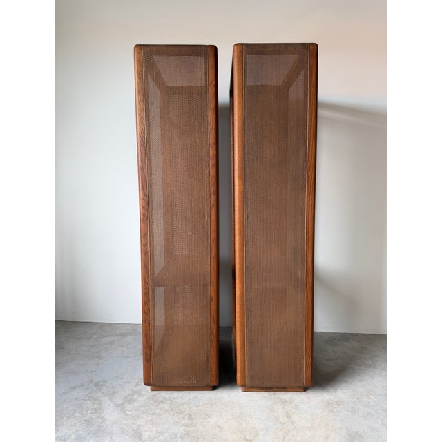 1970’s Mid-Century Modern Wood & Cane Étagère Bookcases – A Pair For Sale - Image 9 of 18