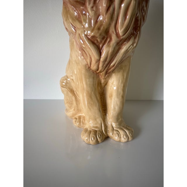 Ceramic Vintage Ceramic Lion Statue/ Sold For Sale - Image 7 of 10