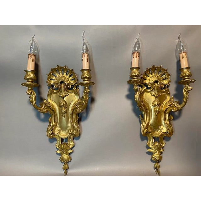 Antique 19th Century French Louis XVI Baroque Rococo Bronze Sconces ...