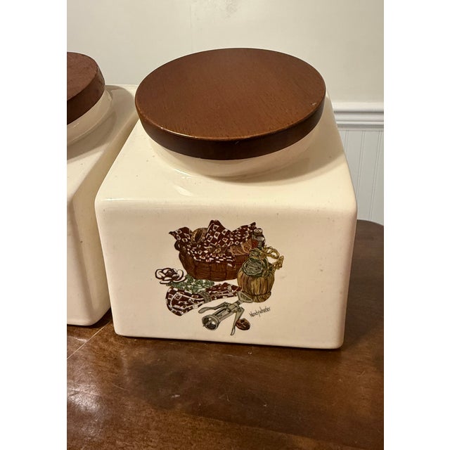 Hyalyn Ceramic Canisters With Creamer and Sugar Set - 6pcs For Sale - Image 9 of 16