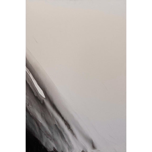 Steep Descent by Sara Melzer | Ink on Canvas Abstract landscape with a steep slope. For Sale
