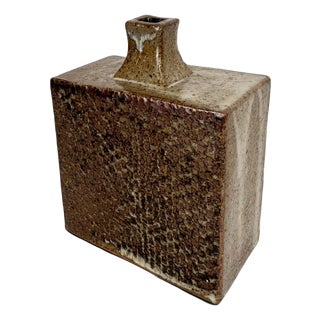 Brutalist Danish Studio Stoneware Vase in the style of Tatsuzo Shimaoka, 1970s For Sale