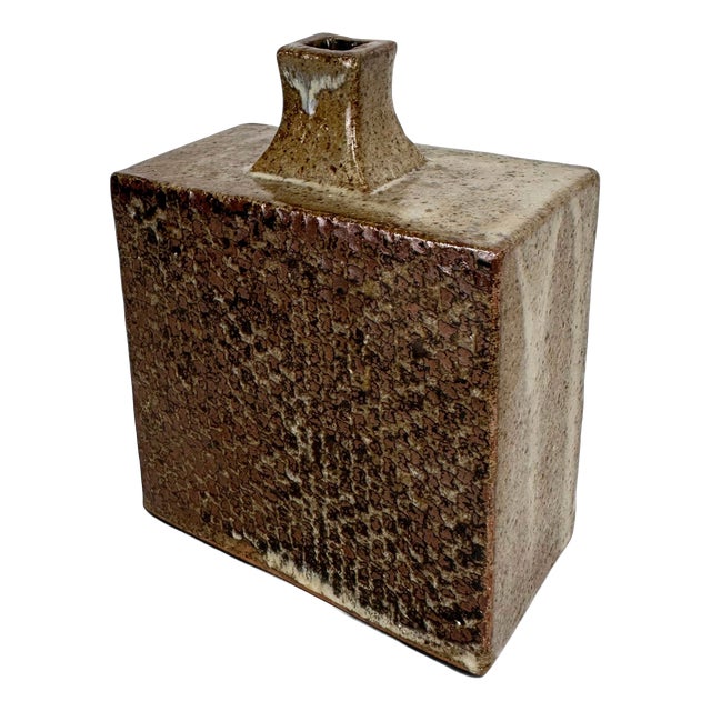 Brutalist Danish Studio Stoneware Vase in the style of Tatsuzo Shimaoka, 1970s For Sale