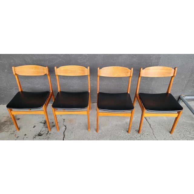 Set 4 Teak Danish Modern Dining Chairs Manner of Erik Buch 1960's For Sale - Image 14 of 14