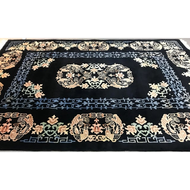 1940s Vintage Art Deco Chinese Rug-7’x 10’3” For Sale - Image 10 of 13