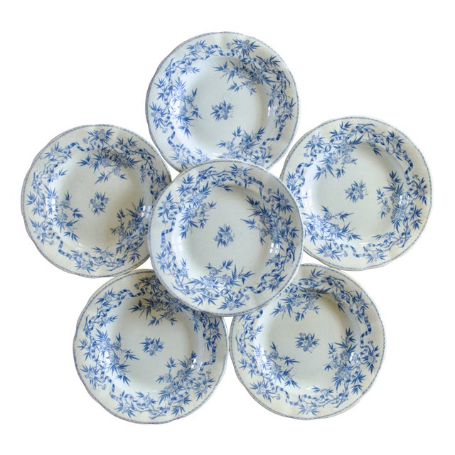 French Soup Plates from Sarreguemines, 1880, Set of 6 For Sale
