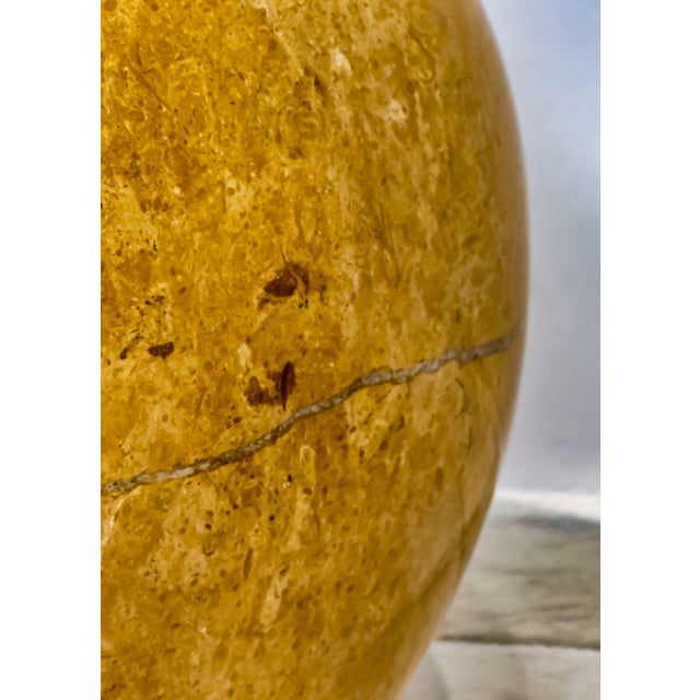 Gold Pair Travertine Vessels, 1980 For Sale - Image 8 of 9
