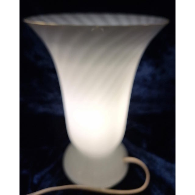 Glass Vintage Table Lamp in Spirally Patterned Glass from WSB, 1970s For Sale - Image 7 of 9