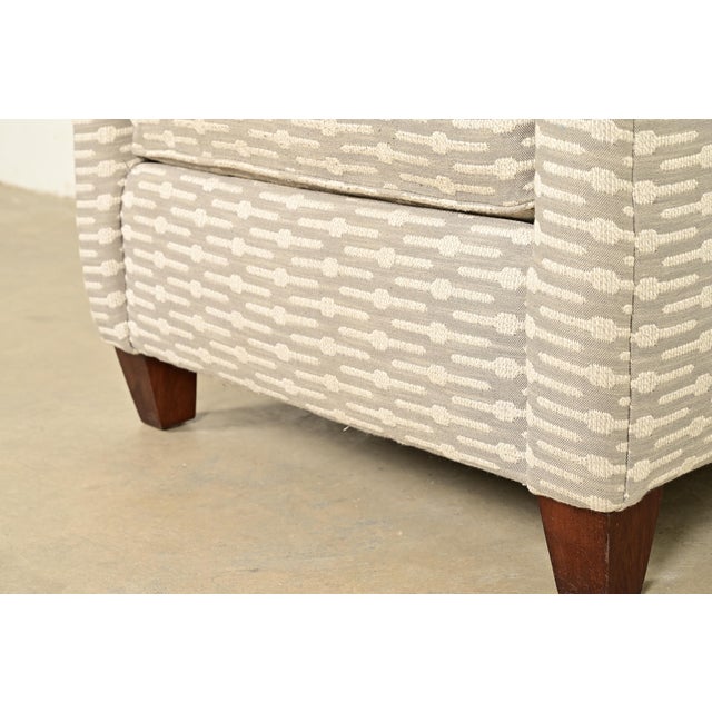 Baker Furniture Style Contemporary Upholstered Barrel Arm Lounge Chair For Sale - Image 10 of 14