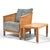 Wood Pair of Flexform "Mozart" Lounge Chairs & Ottomans/Tables For Sale - Image 7 of 12