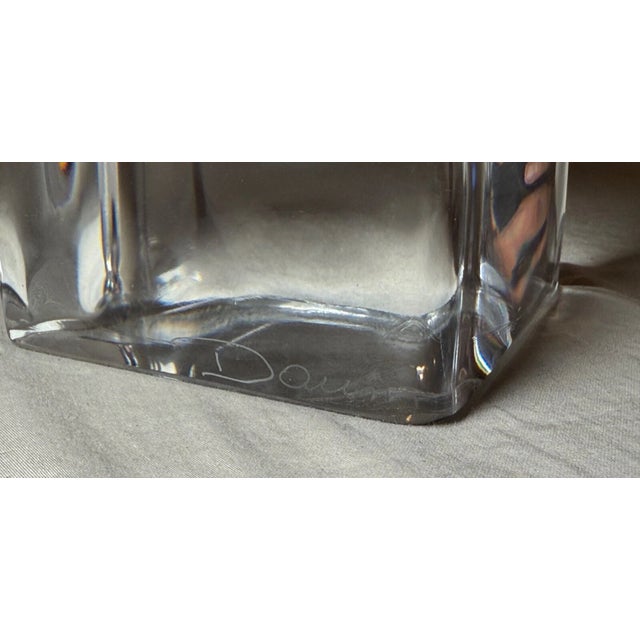 Large Vintage Handmade Blown Daum Crystal Glass Angel Fish Sculpture Statue 14in For Sale - Image 10 of 12