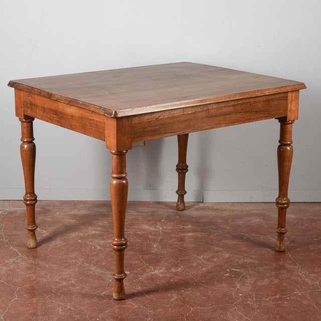 Wood Table with Turned Legs and Drawer For Sale - Image 11 of 18