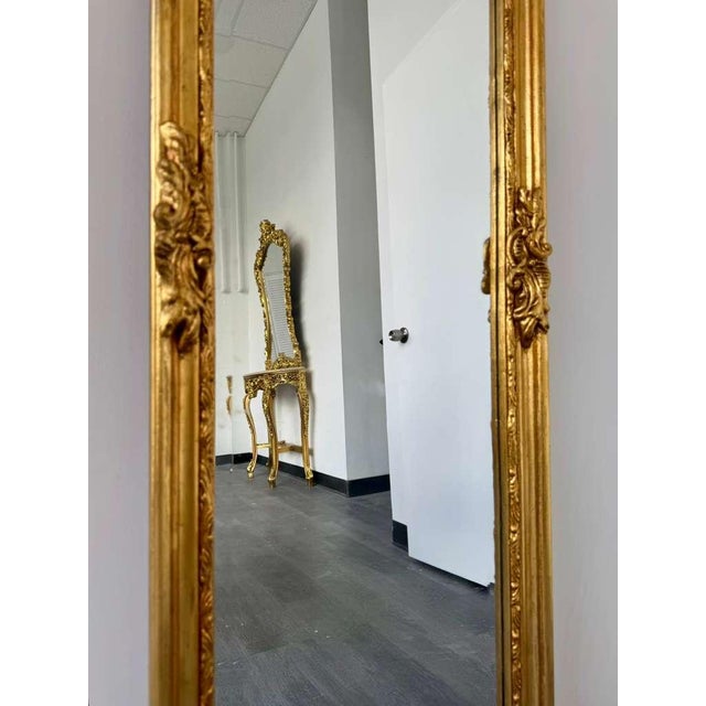 Rococo Gold Floor Mirror – Romantic Ornate Statement Piece For Sale - Image 9 of 12