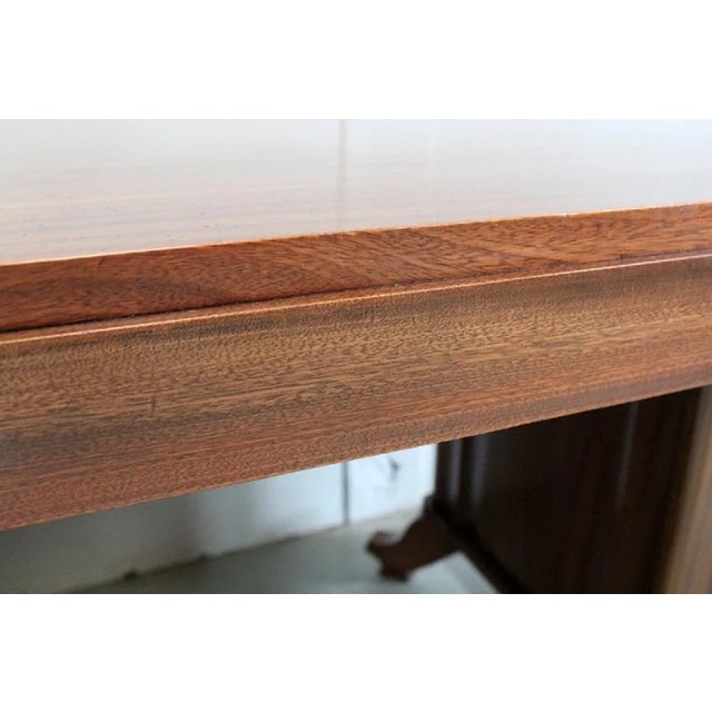 Wood Vintage Rectangular Solid Mahogany and Veneer Dining Table For Sale - Image 7 of 18