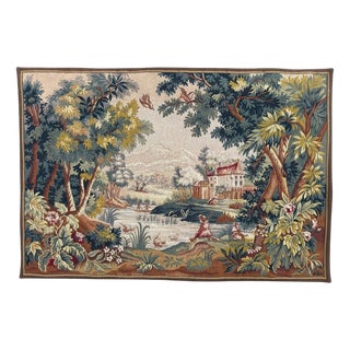Vintage Aubusson Style Jacquard Tapestry with Lauragais Landscape, 1960s For Sale