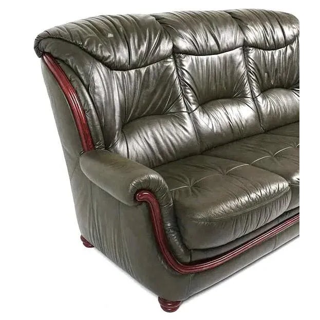 European Mid Century Transitional Modern Leather Sofa For Sale In New York - Image 6 of 9