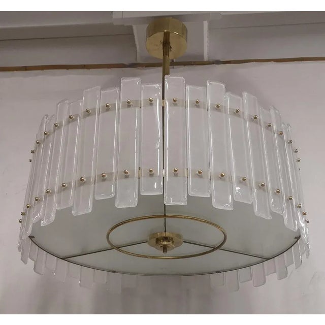 Murano Round Art Glass and Brass Chandelier, 2000s For Sale - Image 9 of 10
