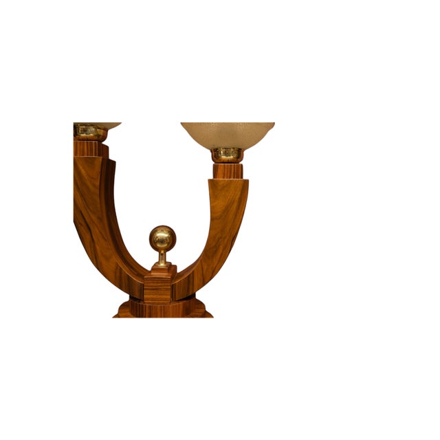 1950s Mid-Century Wood, Metal, and Glass Table Lamps, 1950s, Set of 2 For Sale - Image 5 of 8