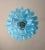 Metal Italian Murano Style Chandelier, 52 Blue Glass Petals in 5 Levels For Sale - Image 7 of 12