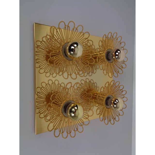 1960s Space Age Gilt Brass Sconce by Joseph Brumberg, Germany, 1960s For Sale - Image 5 of 17