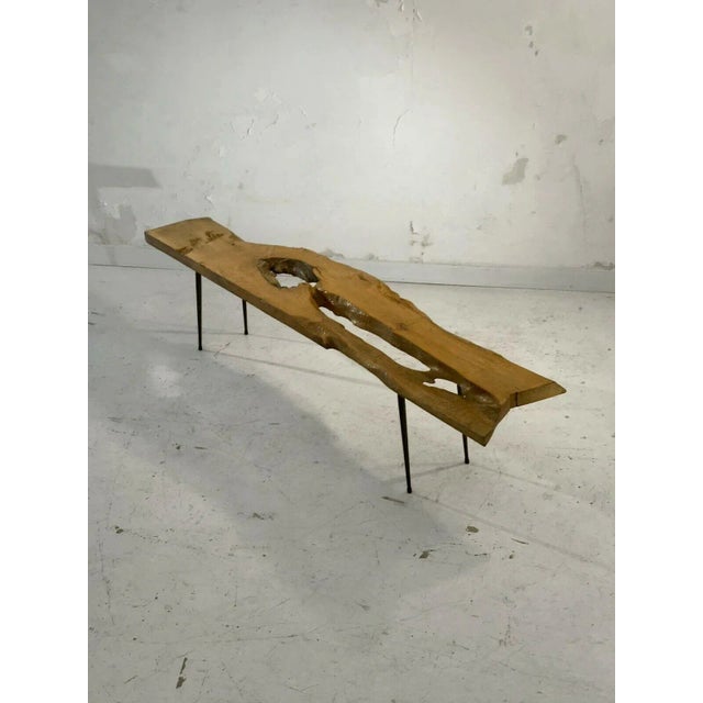 Mid-Century French Raw Wood Coffee or Side Table on Compass Legs, 1950s For Sale - Image 13 of 13