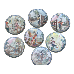 Imperial Jingdezhen "Beauties of the Red Mansion" Porcelain Plates (Set of 7) - Master Zhao Huimin