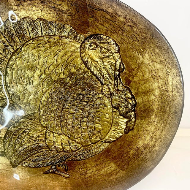 Glass 1980s Vintage Italian Venetian Boho Chic Hand Blown Glass Thanksgiving Turkey Platter. For Sale - Image 7 of 11