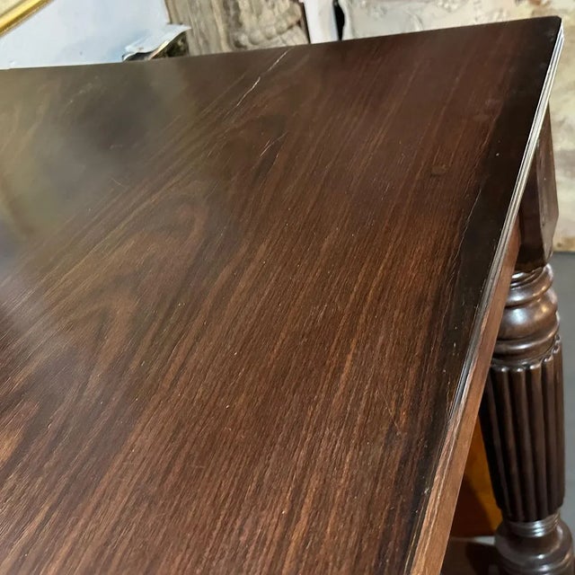 Brown Anglo Indian Rosewood Dining / Library Table For Sale - Image 8 of 16