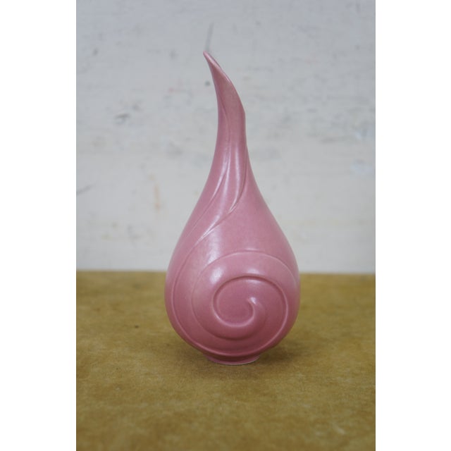 Pink 2015 Rookwood Pottery Pink Swirl Art Deco Bud Vase 10106-D MMXV 6" For Sale - Image 8 of 11