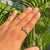 Pinion Bezel Set 2.07 Ct Zambian Emerald Three Stone Diamond Wedding Band Size 5 For Sale - Image 11 of 16