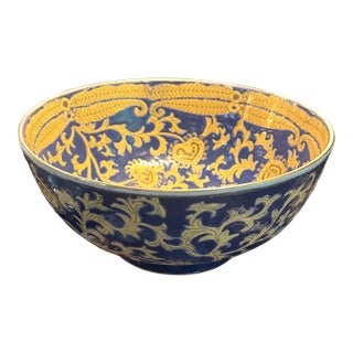 Large Ceramic Peacock Design Decorative Bowl For Sale
