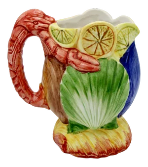 1960s Italian Coastal Ceramic Pitcher With Lobster Handle