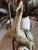 A sculptural pair of vintage figural crane table lamps featuring beautifully detailed featherwork, long, elegant necks,...